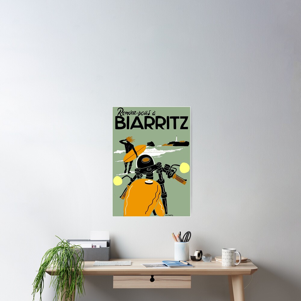 "BIARRITZ" Vintage Travel Advertising Print Poster