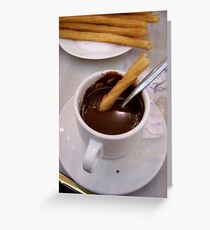 Chocolate con Churros, Madrid Spain 2006 Greeting Card