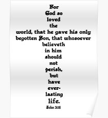 JOHN 3:16 cross Poster
