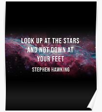 Stephen Hawking 'Look Up At The Stars' Space Graphic and Quote Poster