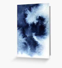 Indigo-Nebel, blaue abstrakte Malerei Grußkarte