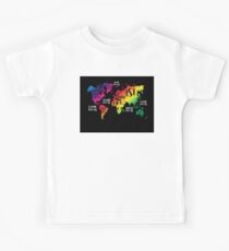 world map 137 #worldmap #map color Kids Tee