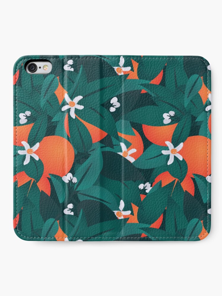 Alternate view of Orange Blossoms iPhone Wallet