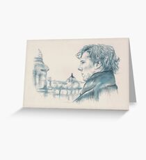 A Study In Blue - Sherlock Greeting Card