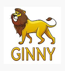 Ginny Lion Drawstring Bags Photographic Print