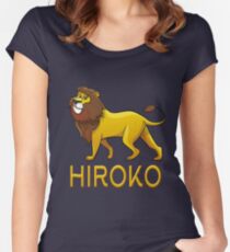 Hiroko Lion Drawstring Bags Women's Fitted Scoop T-Shirt