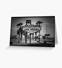 Welcome To Las Vegas Sign Series 3 of 6 Holga Black and White Greeting Card