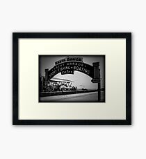 Santa Monica Pier Sign. Series. 2 of 5. Holga Black & White Framed Print