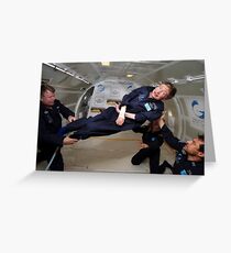 Stephen Hawking no gravity Greeting Card