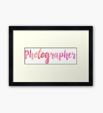 Photographer Framed Print