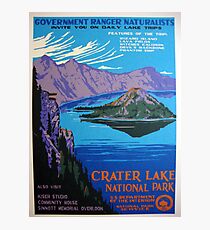 Vintage Crater Lake Oregon Travel Photographic Print