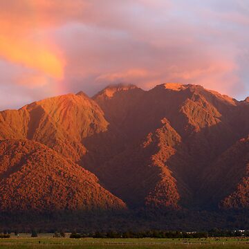 Artwork thumbnail, Fox Glacier Valley Sunset, South Island, New Zealand by Chockstone