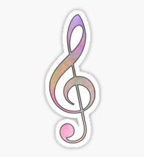 Pastel Treble Clef Sticker