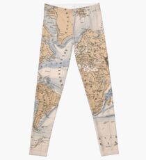 Vintage Map of The World (1884) Leggings