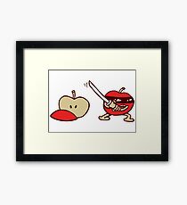 funny ninja apple Gerahmtes Wandbild