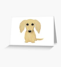 Long Haired Cream Dachshund Greeting Card