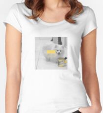 White Dog - summon him Women's Fitted Scoop T-Shirt