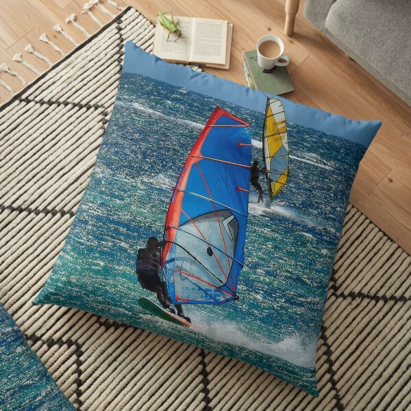 Sailboarding in Lancelin Floor Pillow