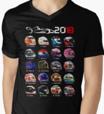 Formula 1 2018, new helmets of drivers Men's V-Neck T-Shirt