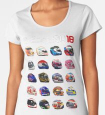 Formula 1 2018, new helmets of drivers Women's Premium T-Shirt