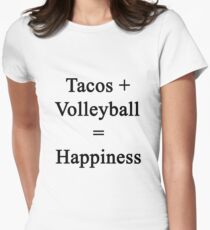 Tacos + Volleyball = Happiness Women's Fitted T-Shirt