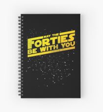 May The Forties Be With You Vintage 40th Birthday Distressed Star Illustration Spiral Notebook