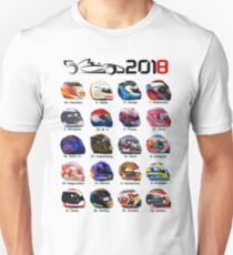 Formula 1 2018, new helmets of drivers white Unisex T-Shirt