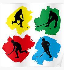 Field Hockey Pop Art Poster
