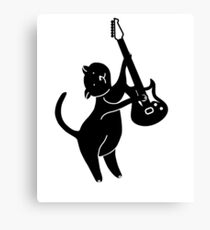 cat playing guitar - cat guitar Canvas Print