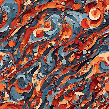 Abstract Art : Fiery reds, deep oranges, and aquatic blues ...
