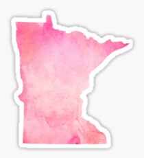 Pink Watercolor Minnesota Sticker