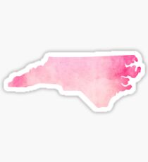 Pink Watercolor North Carolina Sticker