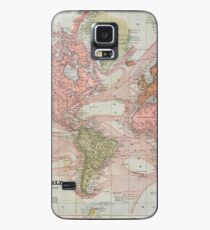 Vintage Map of The World (1883) Case/Skin for Samsung Galaxy