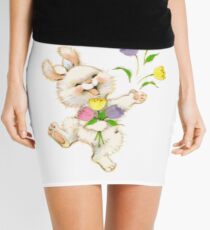Easter Bunny And Tulips Mini Skirt