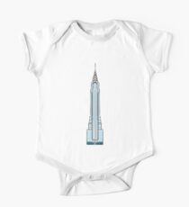 Body de manga corta Ciudad de Nueva York - Empire State Bldg - Apartamento en Nueva York - Encendedor de Nueva York - Lienzo Empire State - Obsequio para neoyorquino - Edificio icónico