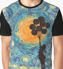 the balloons girl starry night Graphic T-Shirt
