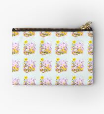 Cute Easter Duckling Chick and Spring Flowers Studio Pouch