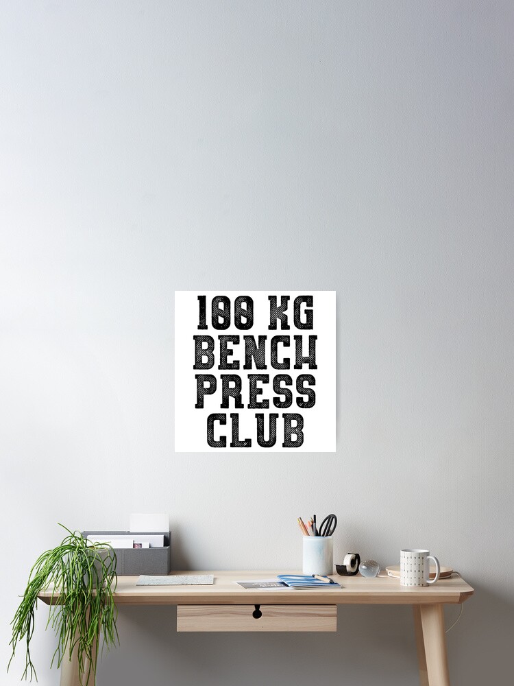 100kg Bench Press Club T Shirt Stickers Gym Crossfit Fitness