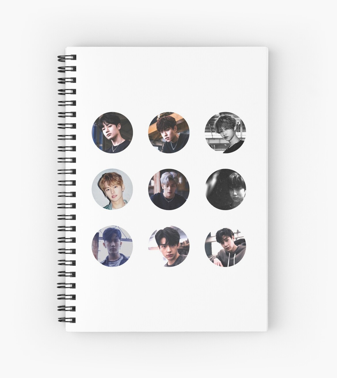 stray kids 9 stickers i am not round cool asf spiral notebook by