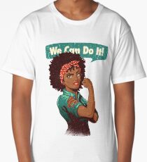 We Can Do It! Black Girl Black Queen Shirt V2 Long T-Shirt