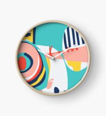 Modern Minimalist Blocking Colors Clock