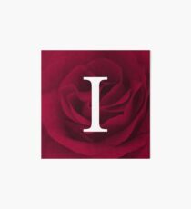 Burgundy Rose Monogram I Art Board