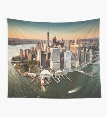aerial view of manhattan Wall Tapestry