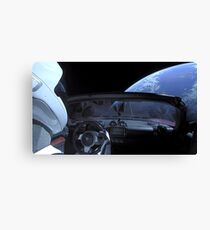 SpaceX Starman - DON'T PANIC! Canvas Print