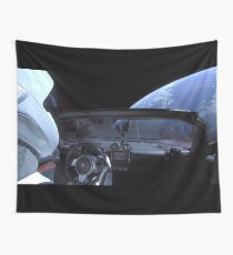 SpaceX Starman - DON'T PANIC! Wall Tapestry