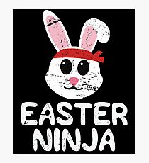 Funny Easter Shirts For Boys & Kids Cute Easter Bunny Ninja Photographic Print