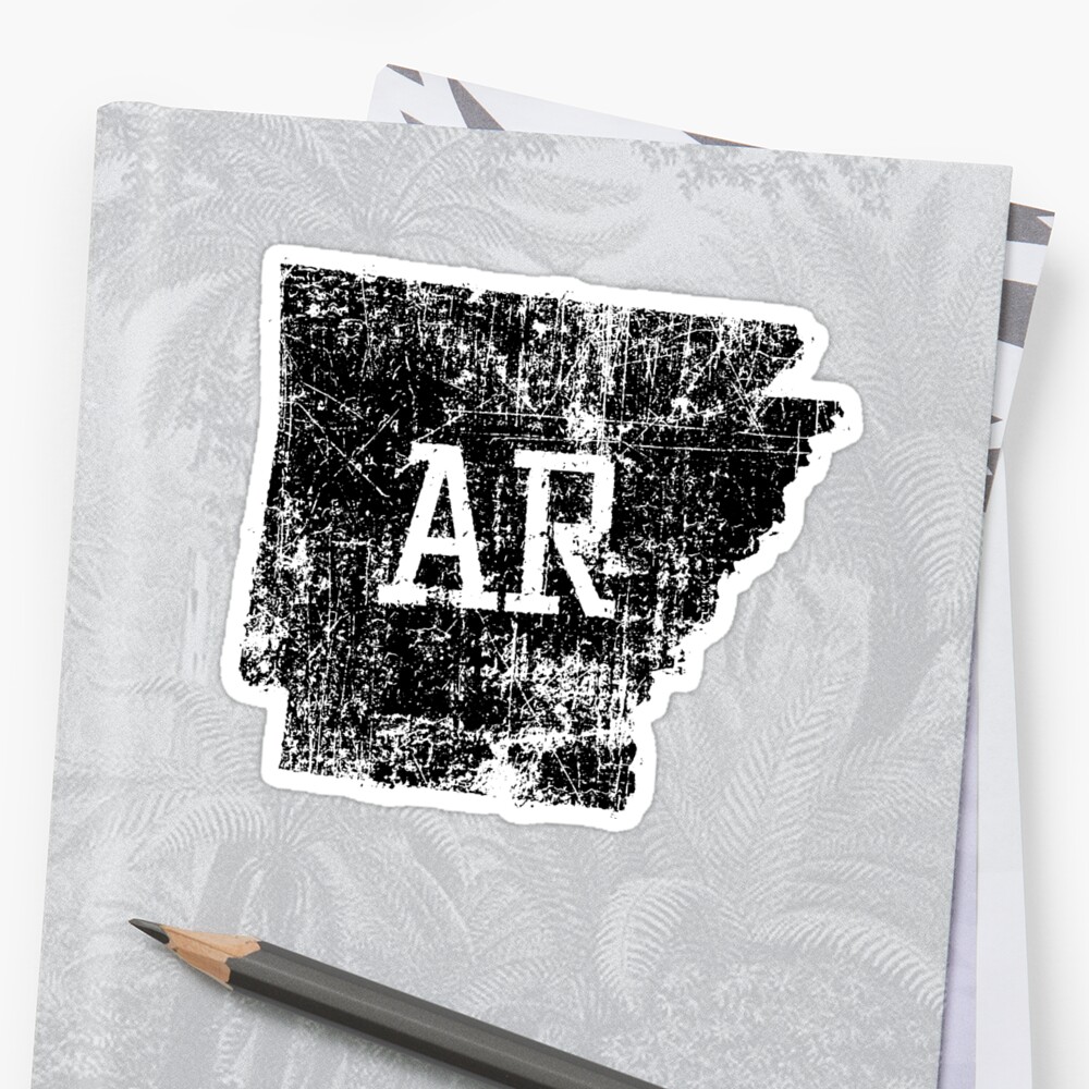 used-arkansas-state-map-ar-abbreviation-sticker-by-chocodole