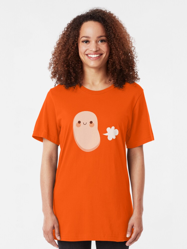Alternate view of Baked beans farting Slim Fit T-Shirt