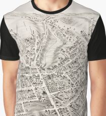 Vintage Pictorial Map of Marlborough MA (1878) Graphic T-Shirt