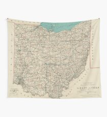 Tela decorativa Mapa vintage de Ohio (1887)